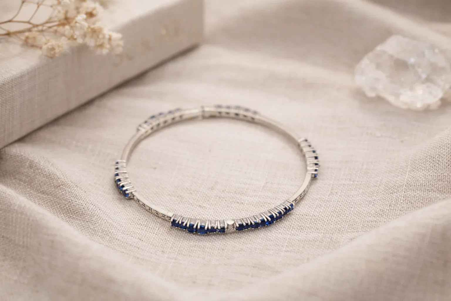 Sapphire Radiance Bangle Bracelet