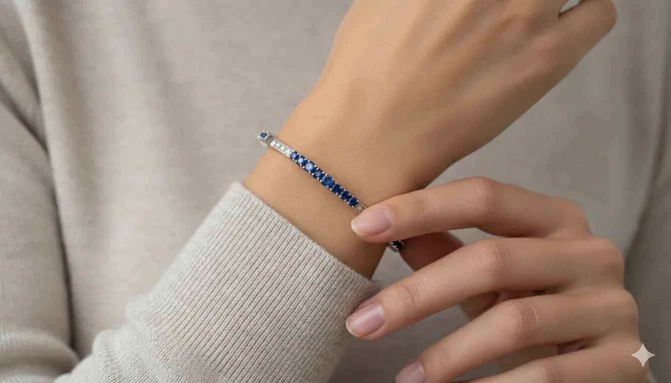 Sapphire Radiance Bangle Bracelet