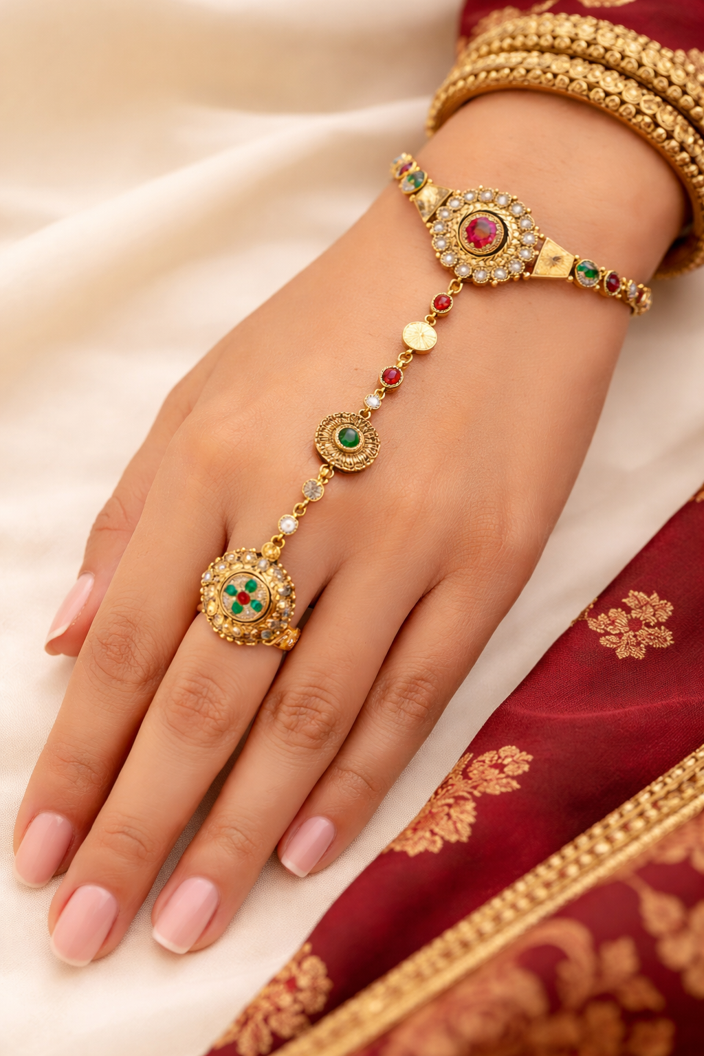 Aarohi Royale Haathphool - Adjustable - Miora