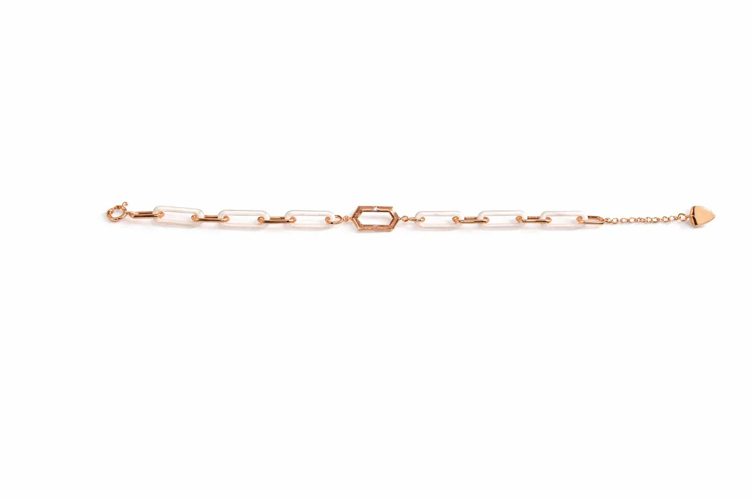 Ceramic Link Bracelet - White - Miora