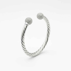 Twisted Cable Open Bangle Bracelet