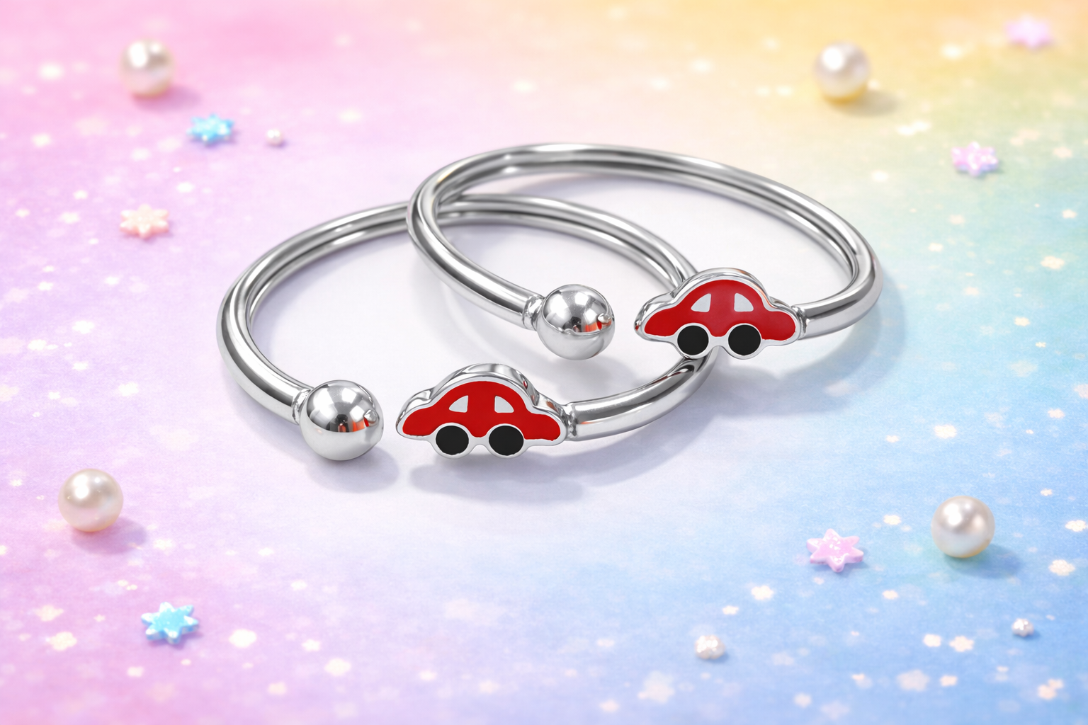 Open Cuff New Born Bead Charm Bangles | Variants - Miora