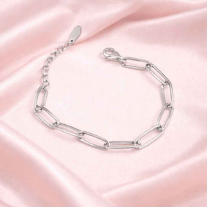 Paperclip Link Chain Bracelet Silver