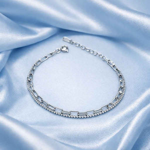 Paperclip Link Chain Bracelet Silver