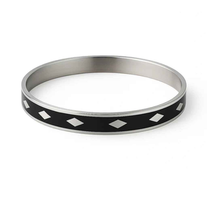 Men's Black Enamel Geometric Kada