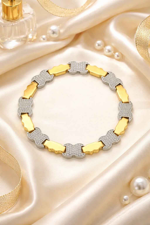 Men's dual tone geometric Bracelet