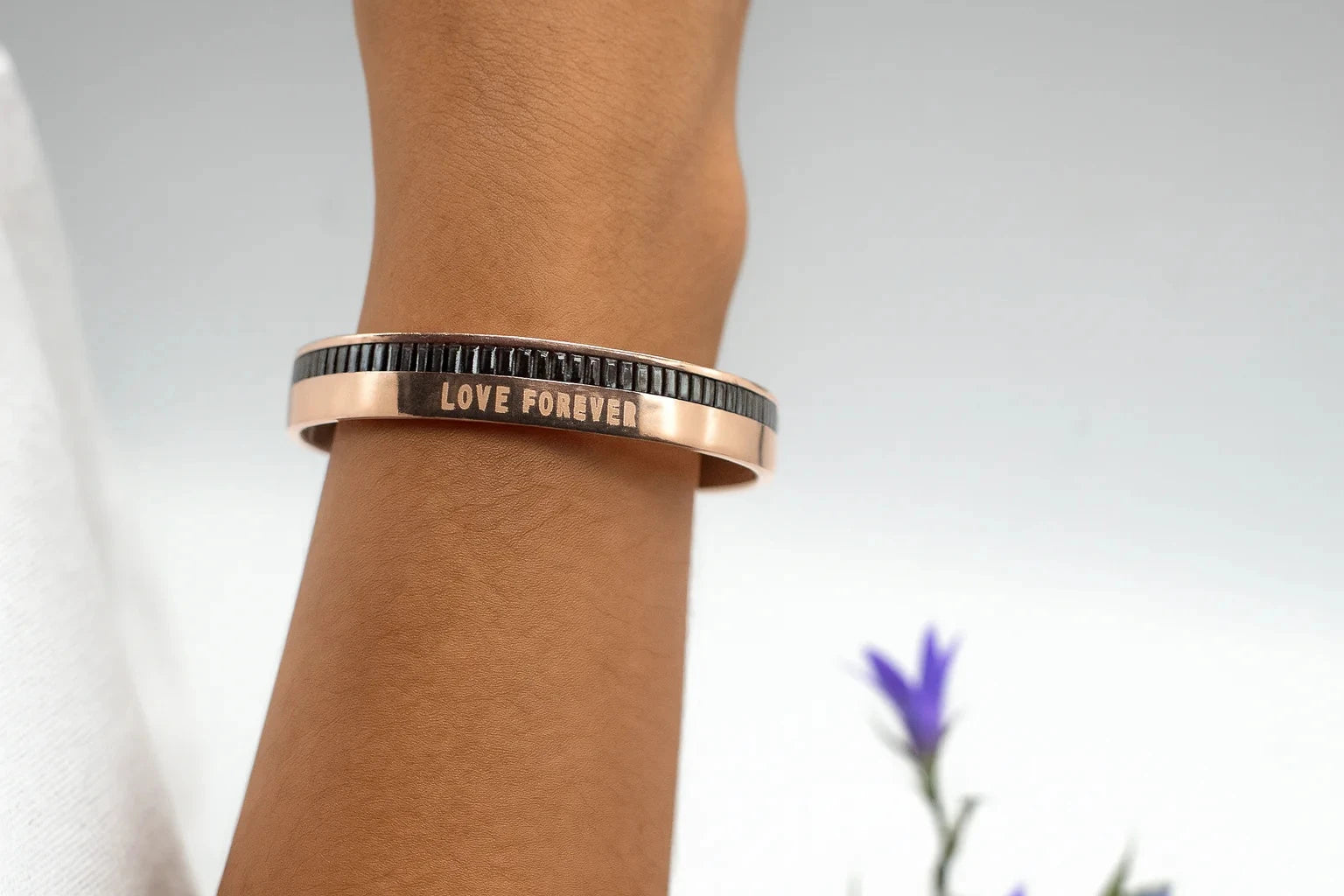 Rose Gold âLove Foreverâ Bangle Bracelet