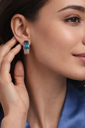 Pave Rectangle Earrings - Miora
