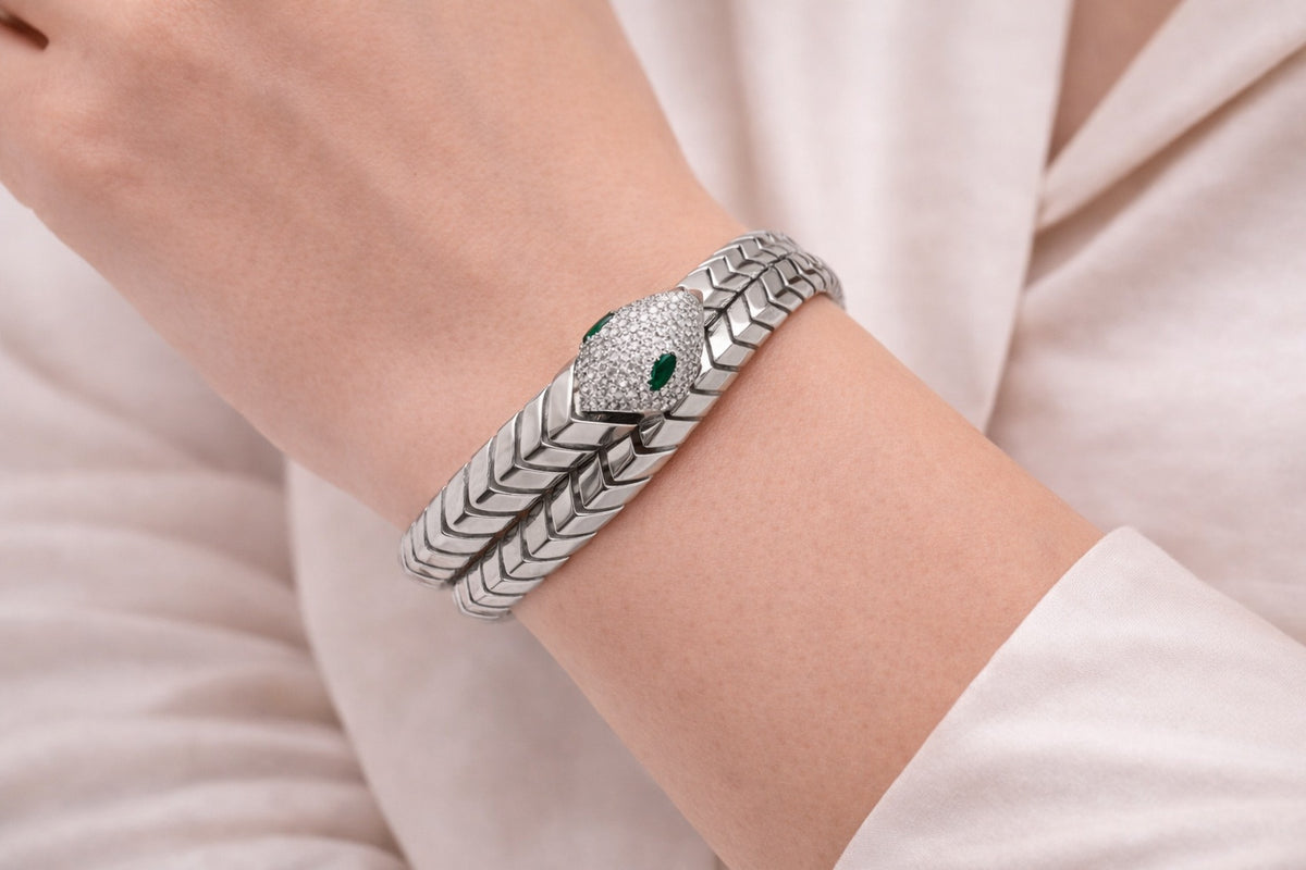 Serpentine-Grace Zirconia Bracelet