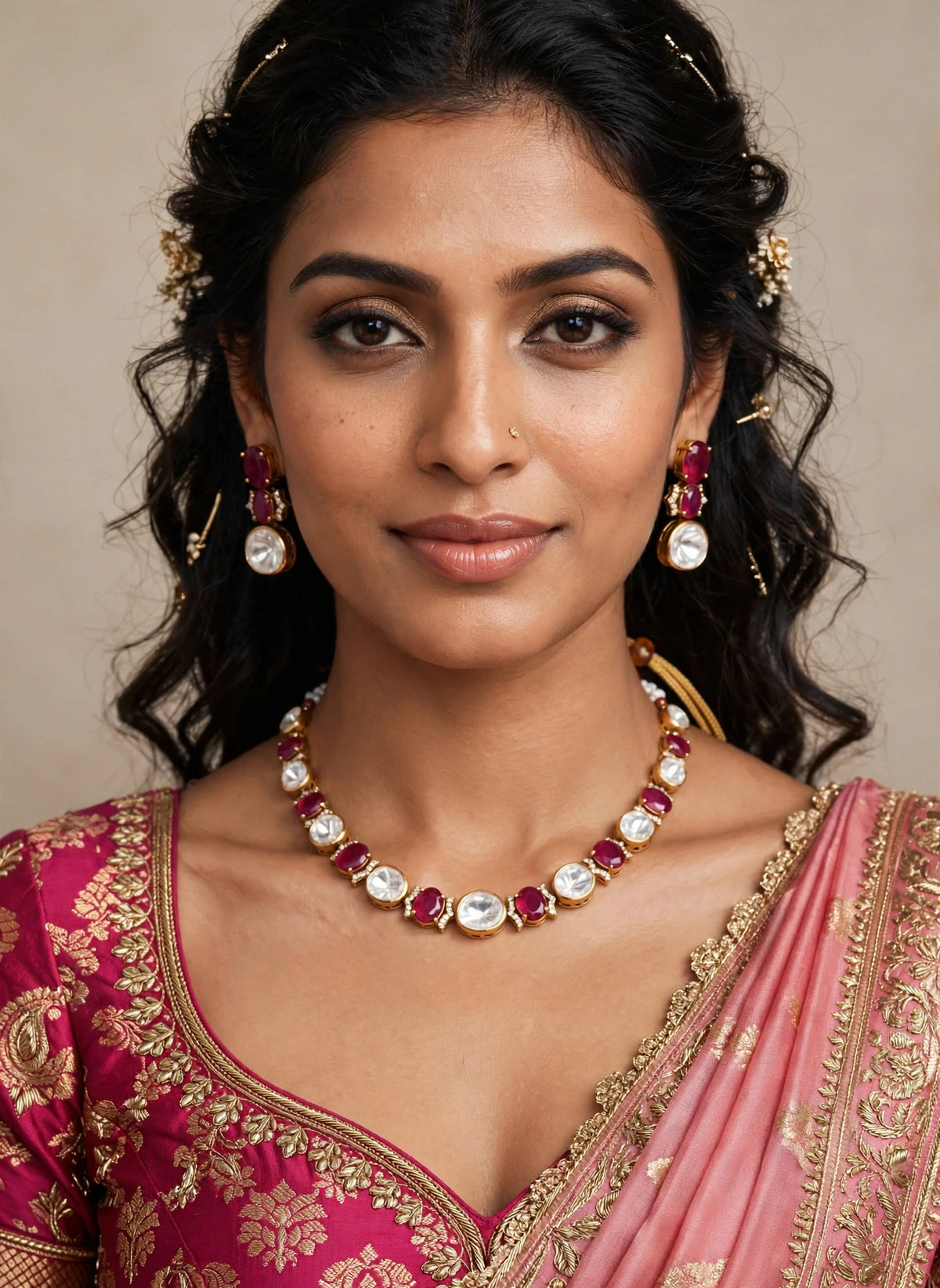 Aarunya Moissanite-Polki Necklace
