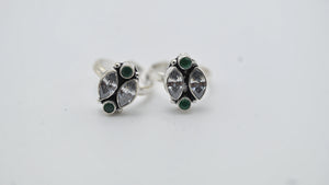 Dual Stone Adjustable Toe Rings - Miora