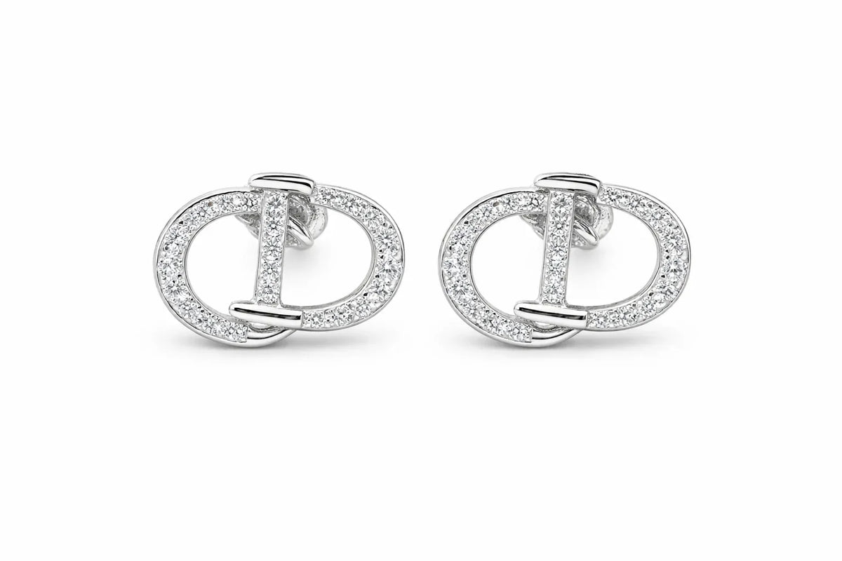 Brand Inspired D Zirconia Stud Earrings - Miora
