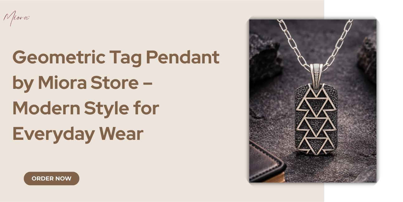 Geometric Tag Pendant Necklace by Miora Store – Modern Style for Everyday Wear - Miora