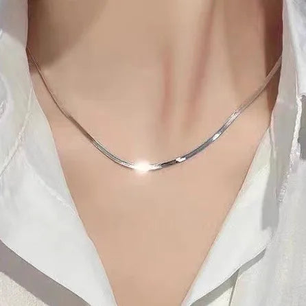 Sleek Flat Snake Chain Necklace