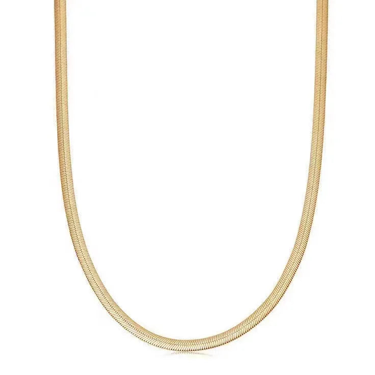 Sleek Flat Snake Chain Necklace