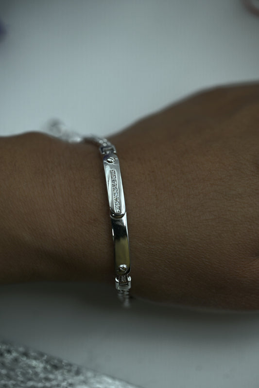 Silver Polished Bar Bracelet