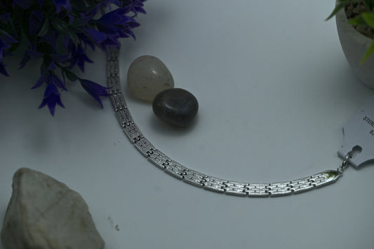 Sterling Silver Geometric Textured Bracelet