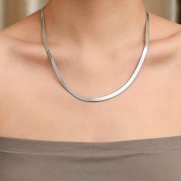 Sleek Flat Snake Chain Necklace