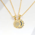 Sun & Moon Pendant Necklace | Gold Plated
