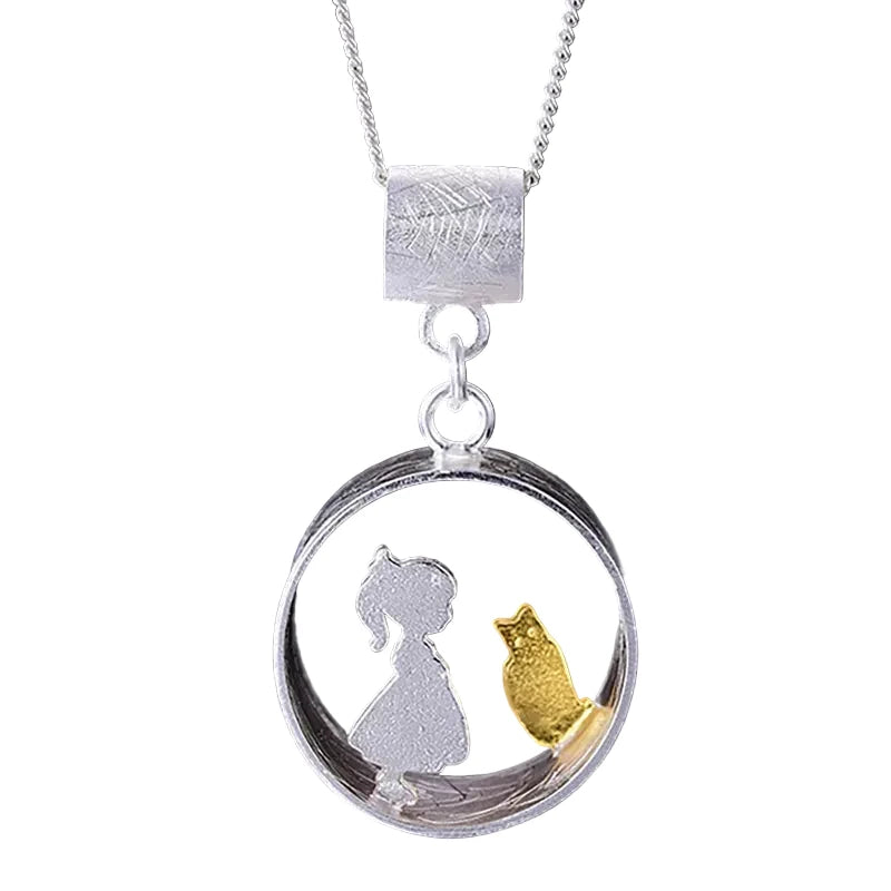 Cat & Girl Story Pendant