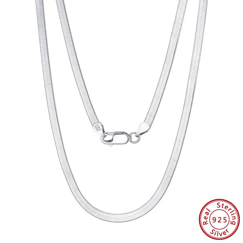 Sleek Flat Snake Chain Necklace