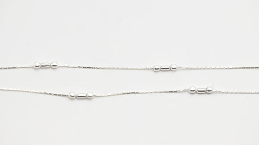 Sterling Silver 925 Minimal Beaded Anklet