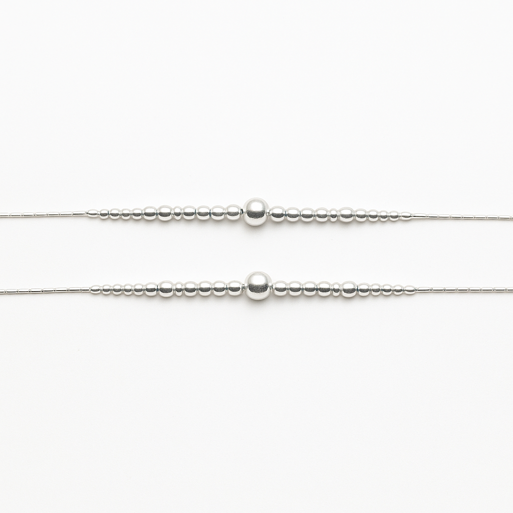 Sterling Silver 925 Beaded Payal  Anklet