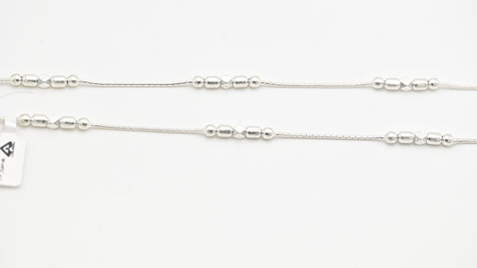 Sterling Silver 925  Minimal Beaded Anklet