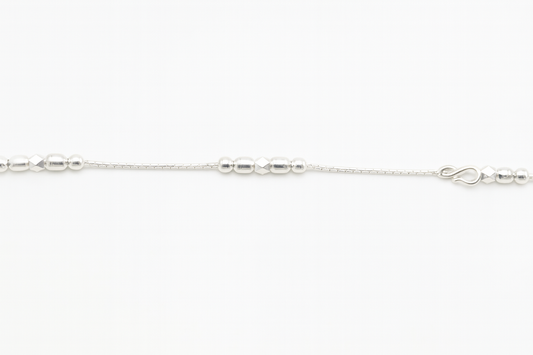 Sterling Silver 925  Minimal Beaded Anklet