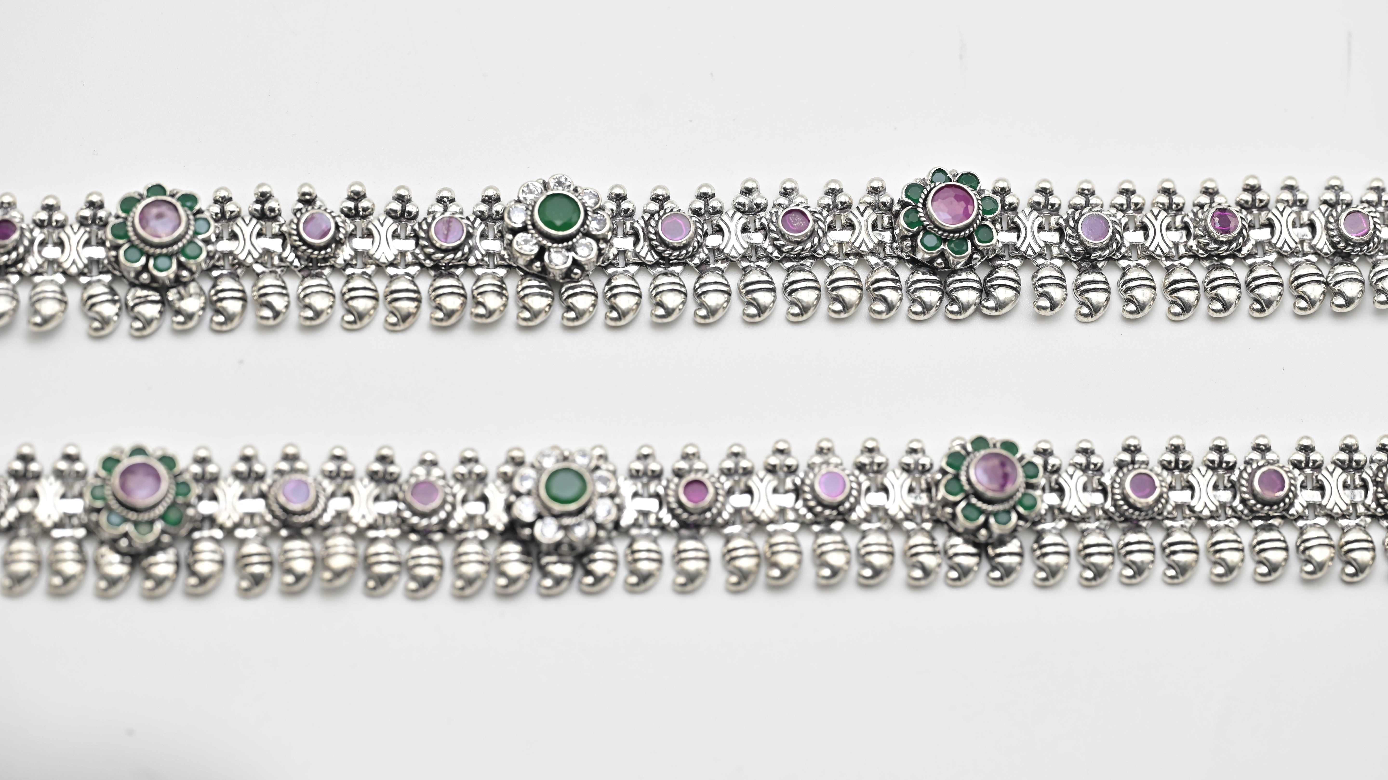 Traditional Oxidised Silver Anklet