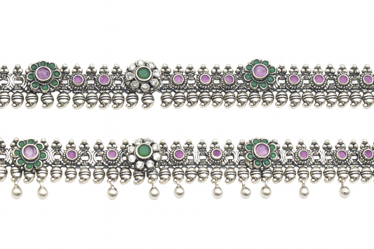 Sterling Silver 925 Traditional Oxidised Silver Anklet