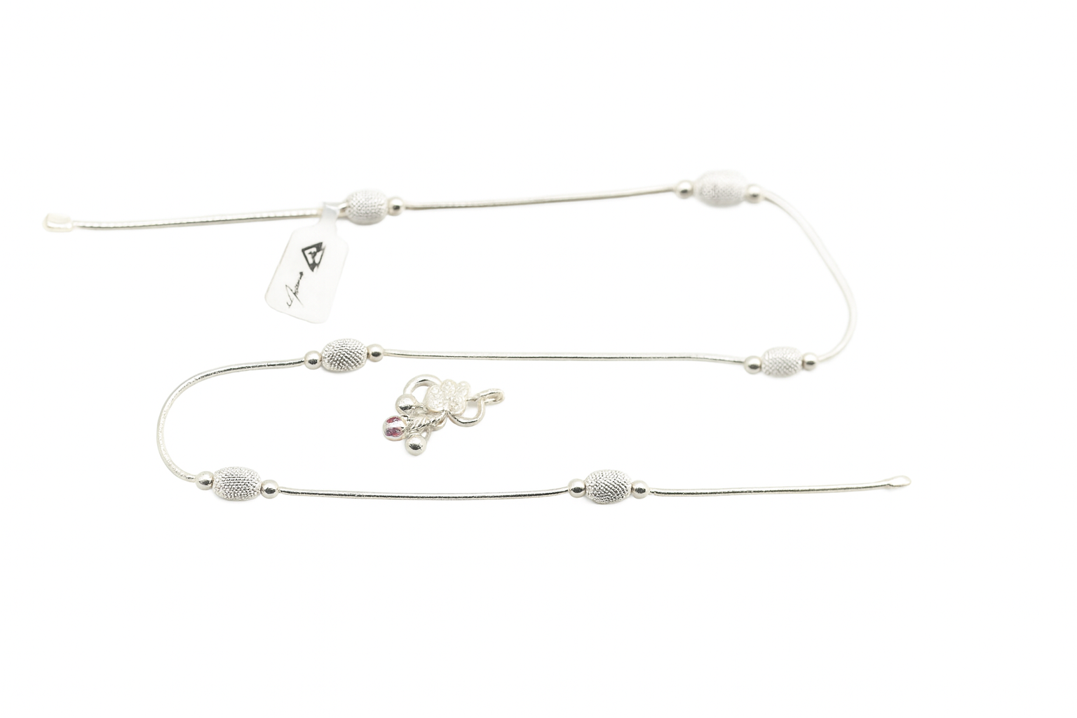 Elegant Textured Bead  Anklet