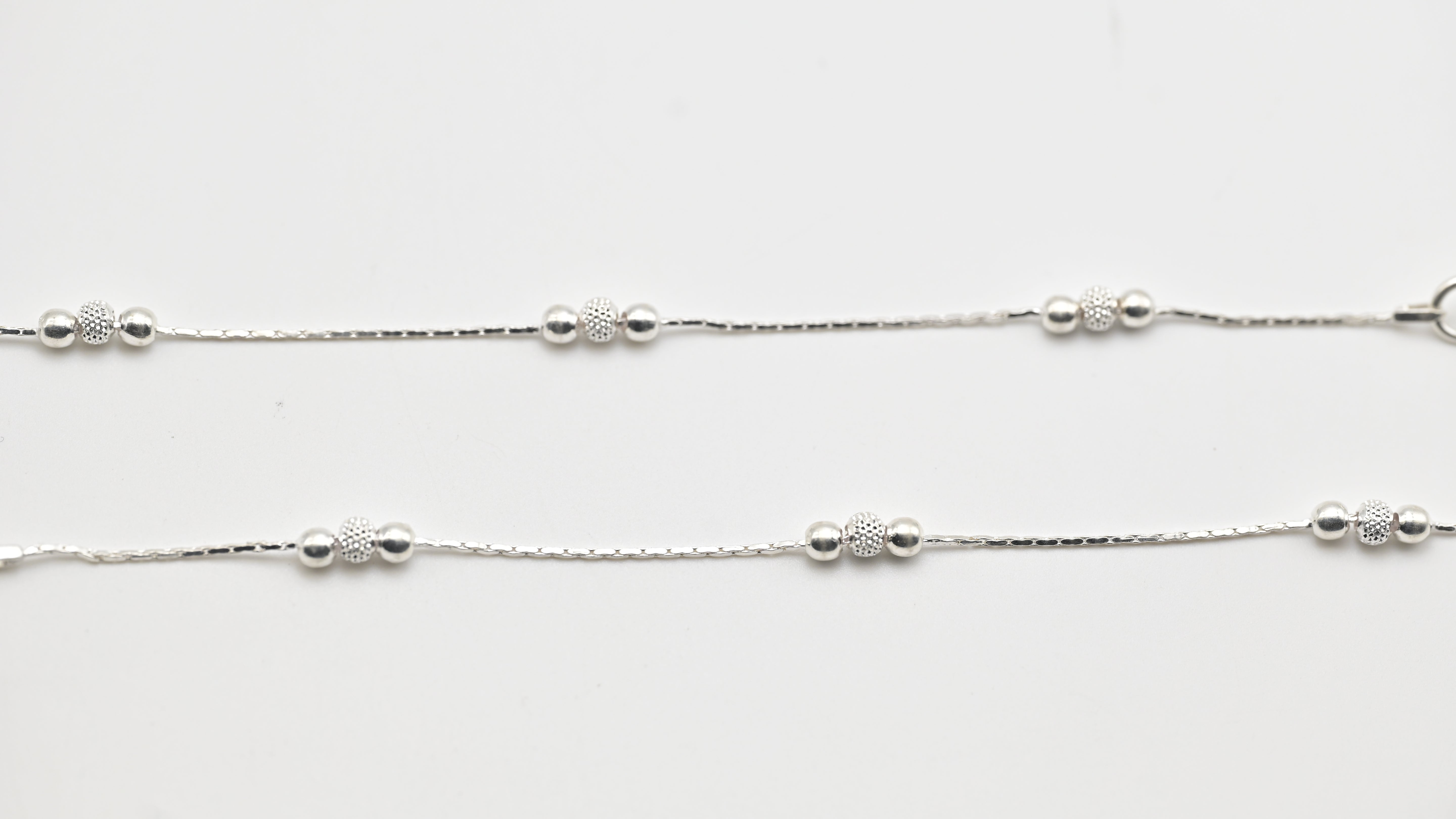 Textured Beaded Chain Anklet