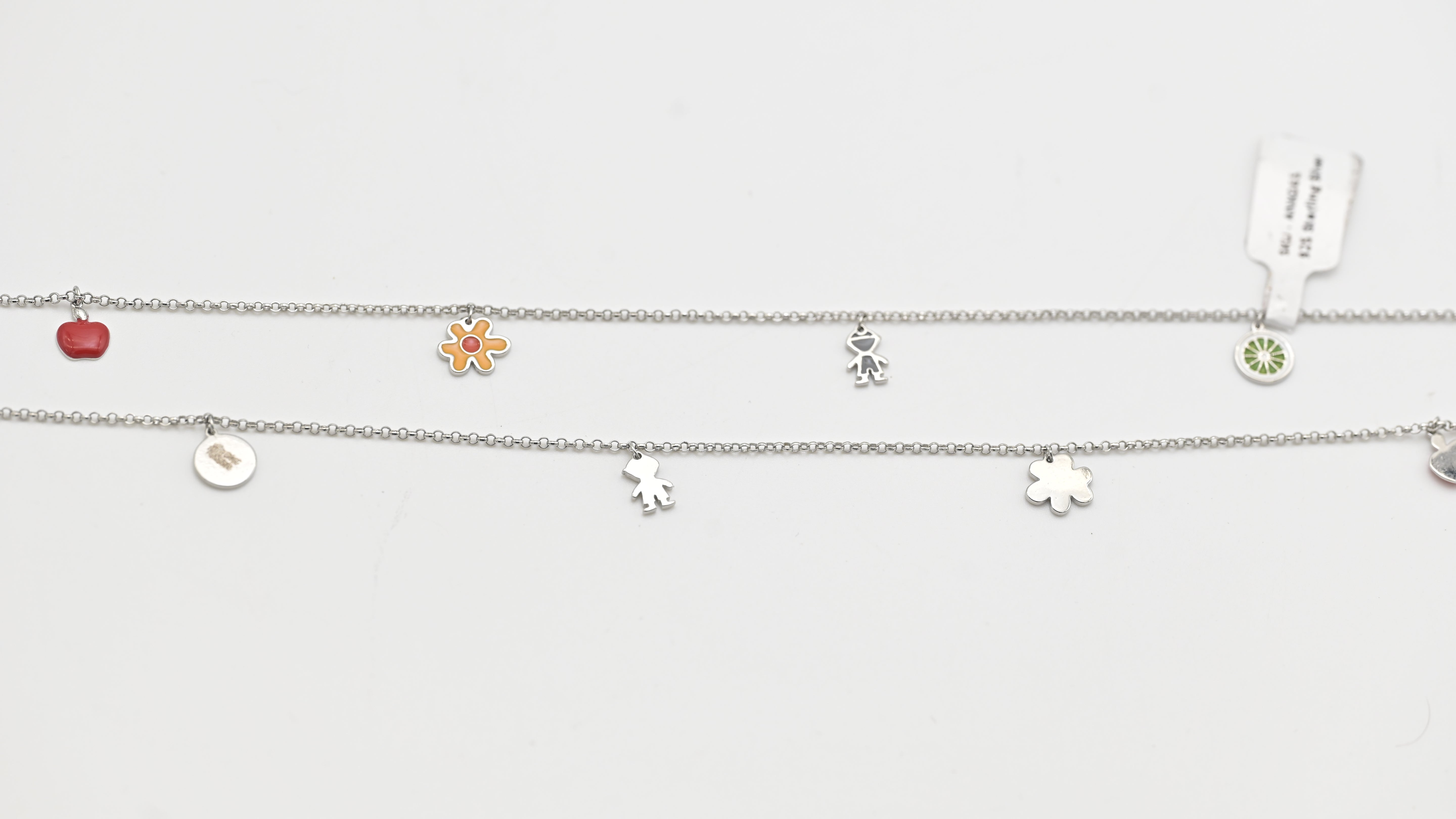 Girls Teenager charm with flower, heart & kid design Anklet