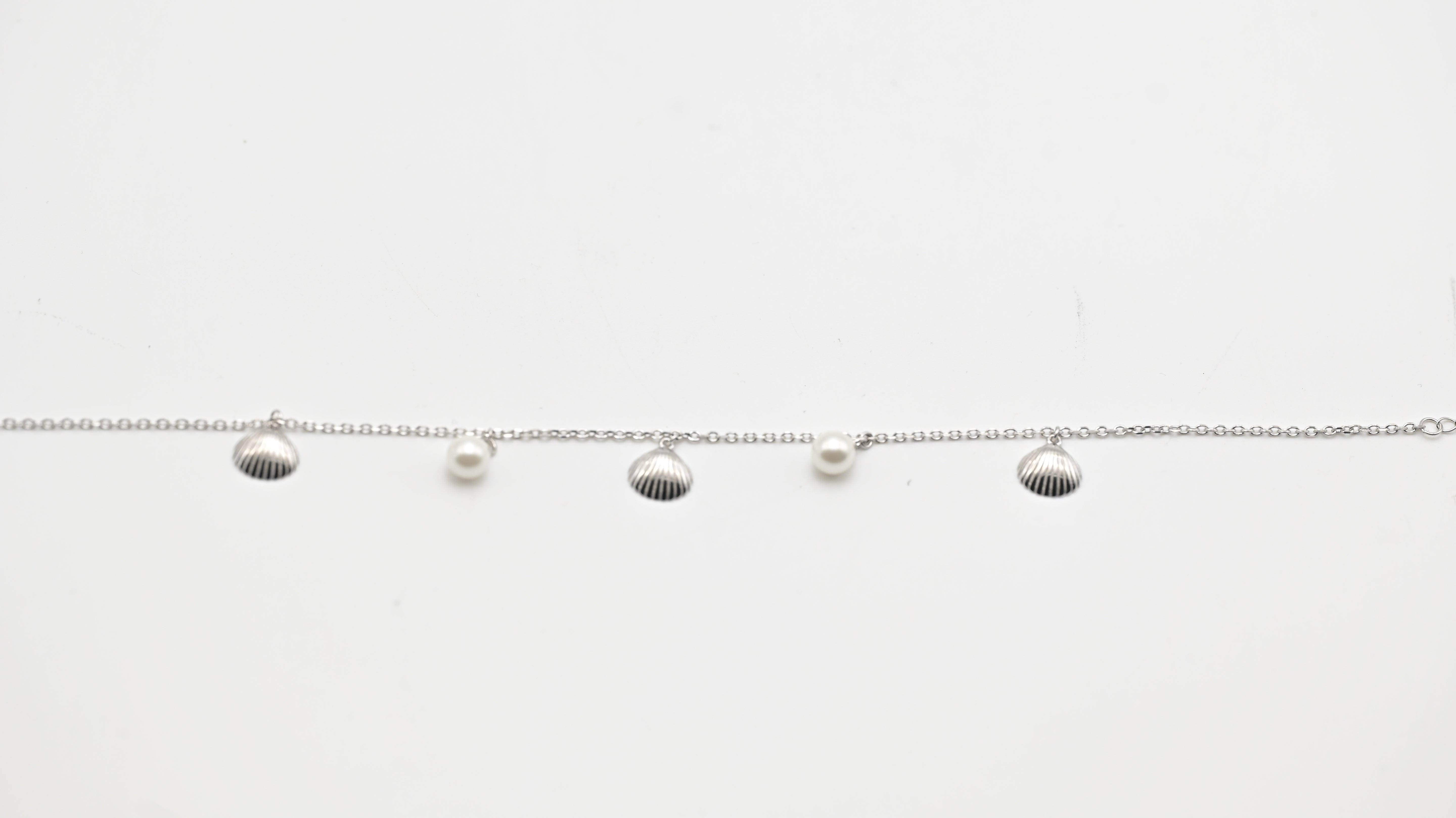 Seashell & Pearl Charm Anklet