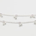 Double Chain Anklet with Tiny Bells & Stone Detailing
