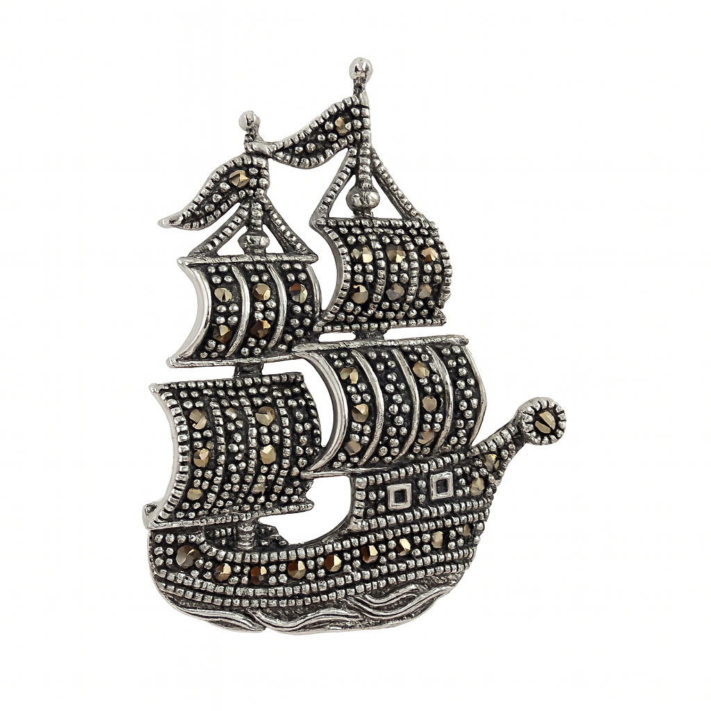Vintage Sailing Ship Brooch