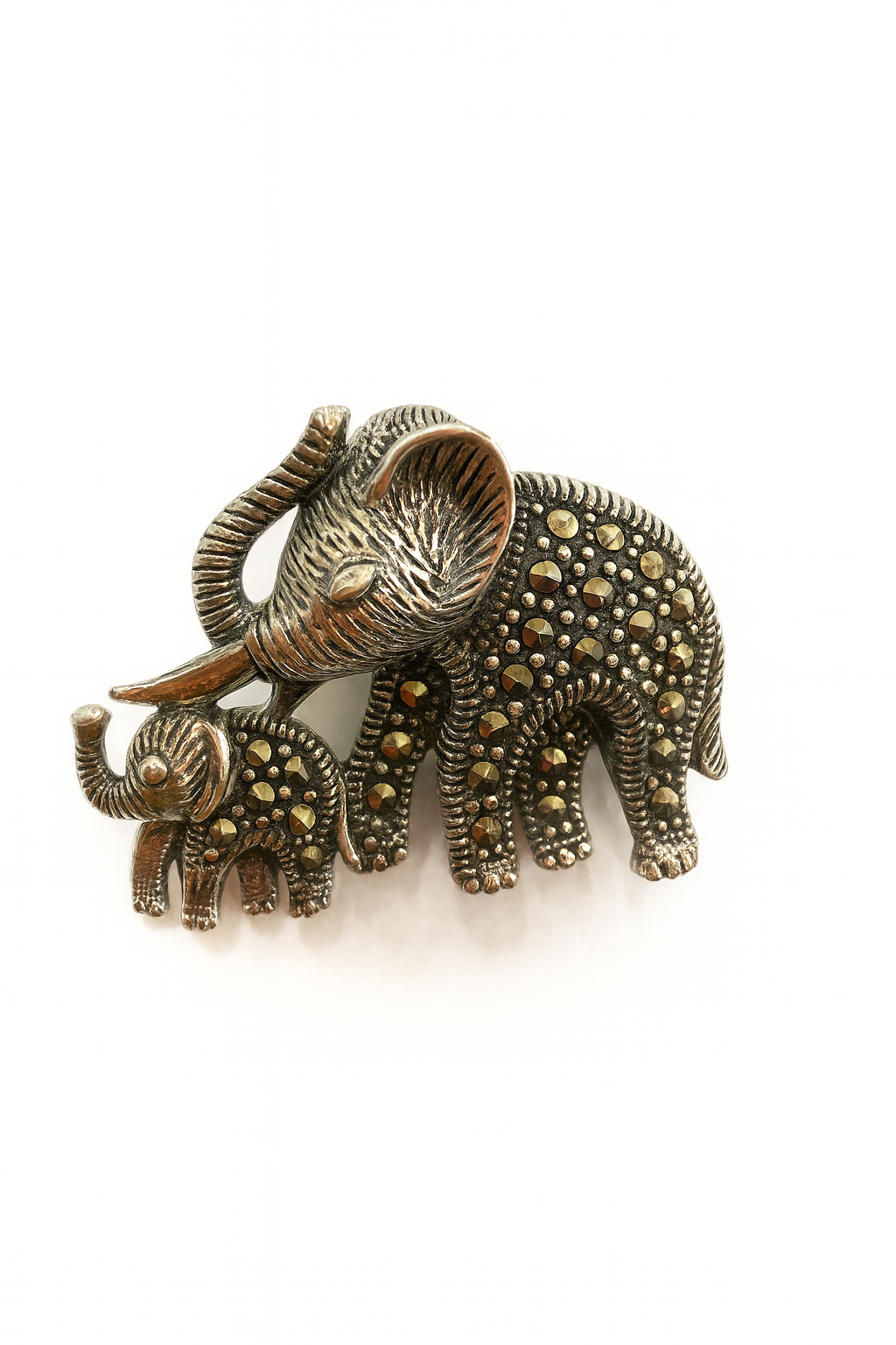 Mother & Baby Elephant Brooch