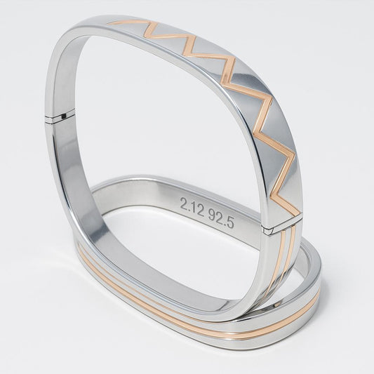 Silver Rose Gold Dual-Tone Kada