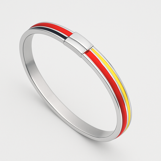 Sleek Enamel Stripe Bracelet