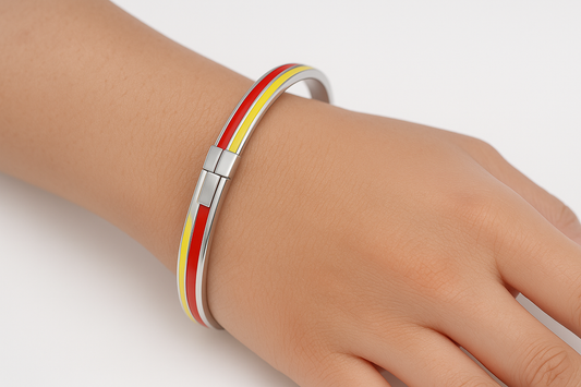 Sleek Enamel Stripe Bracelet