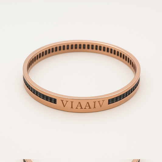 Rose Gold Kada with Roman Detailing