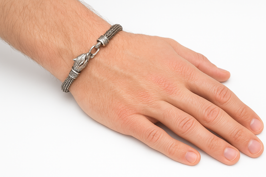Viking Wolf Head Bracelet