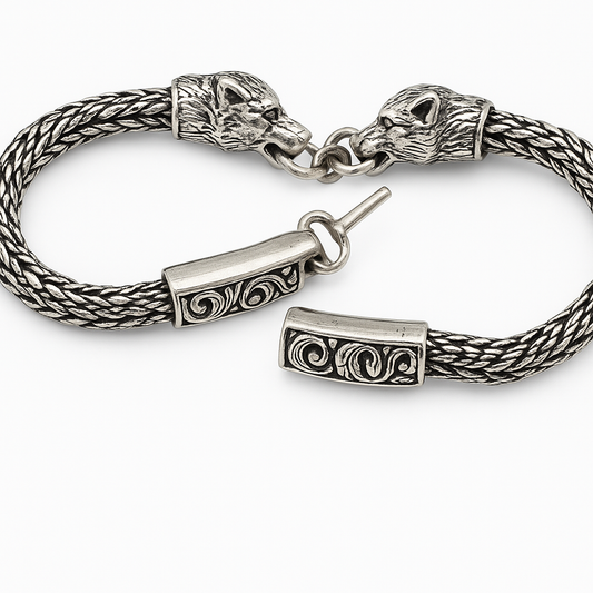 Viking Wolf Head Bracelet