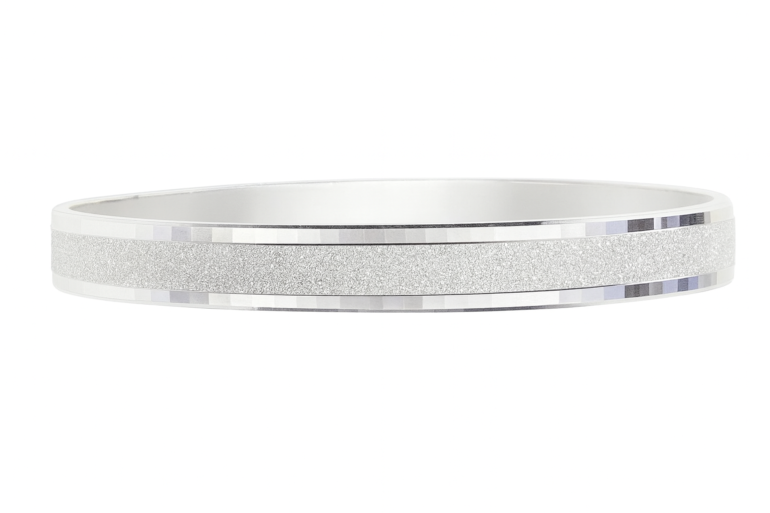 Frost-Texture Faceted Bangle for Men