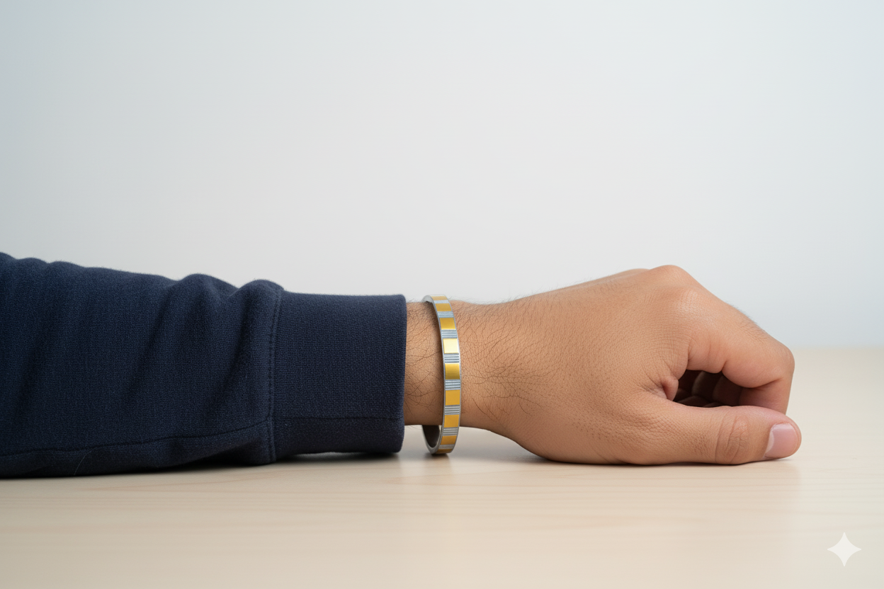 Men Golden Grid kada Bracelet