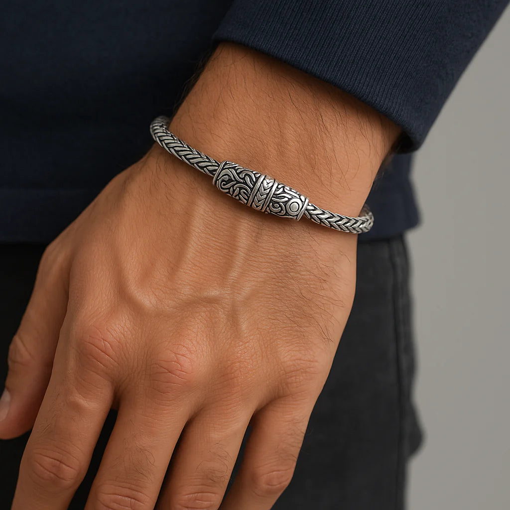 Oxidized antique Pattern Bracelet