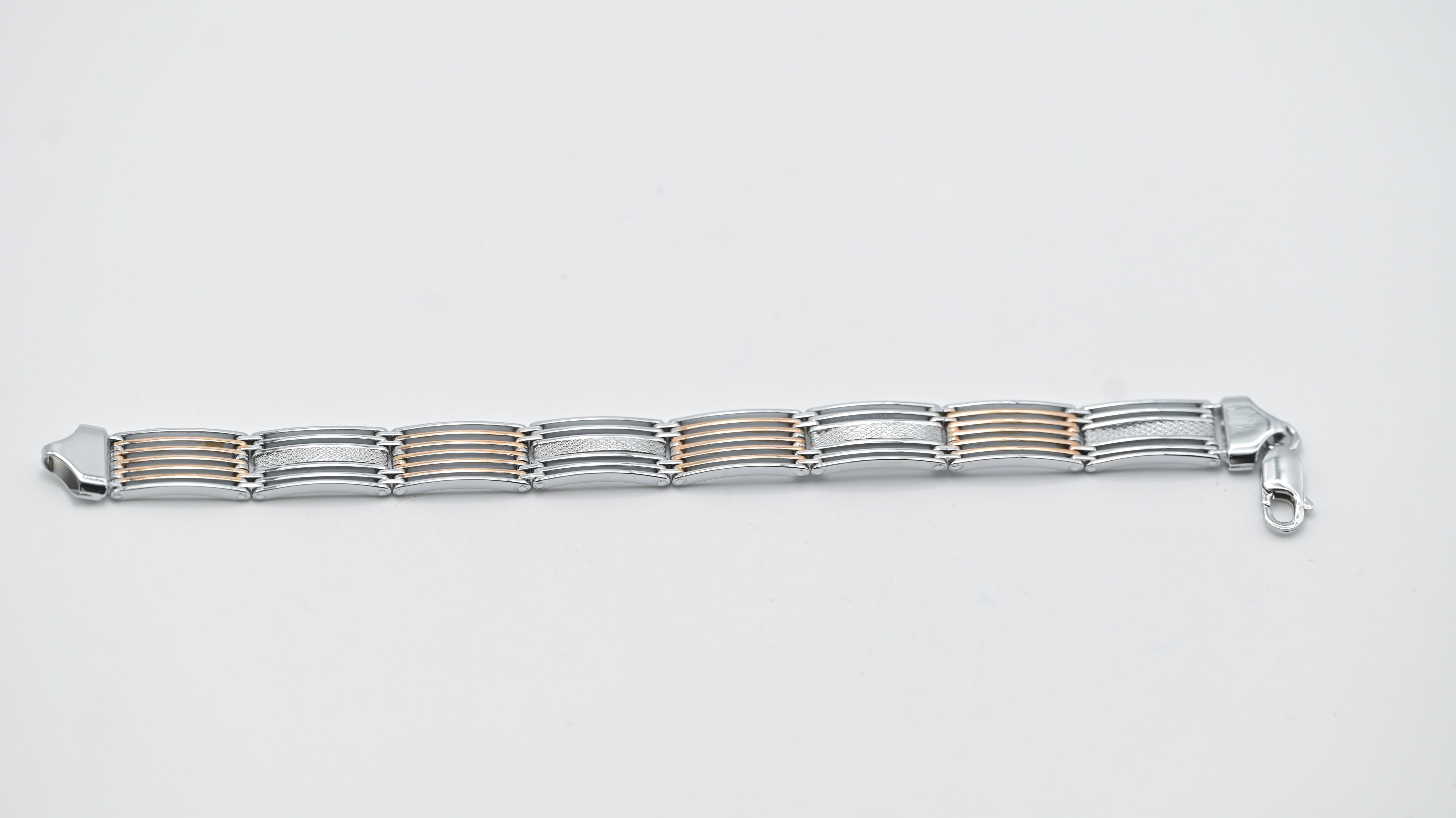 “Men’s Two-Tone Link Bracelet