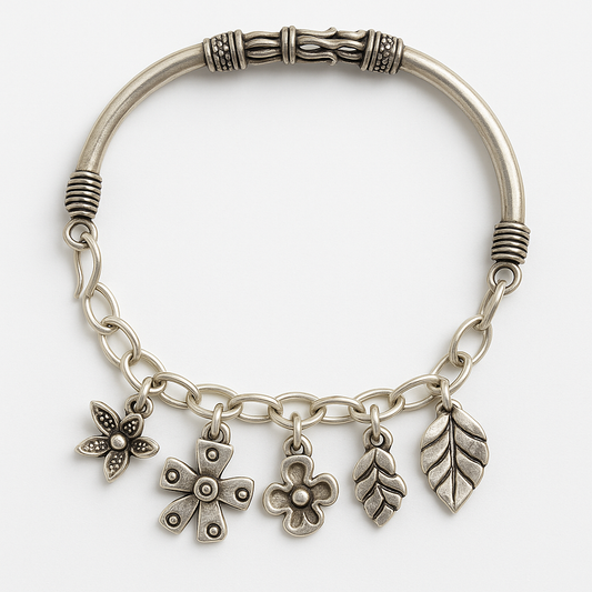 Whimsical Bloom Kids Charm Bangle