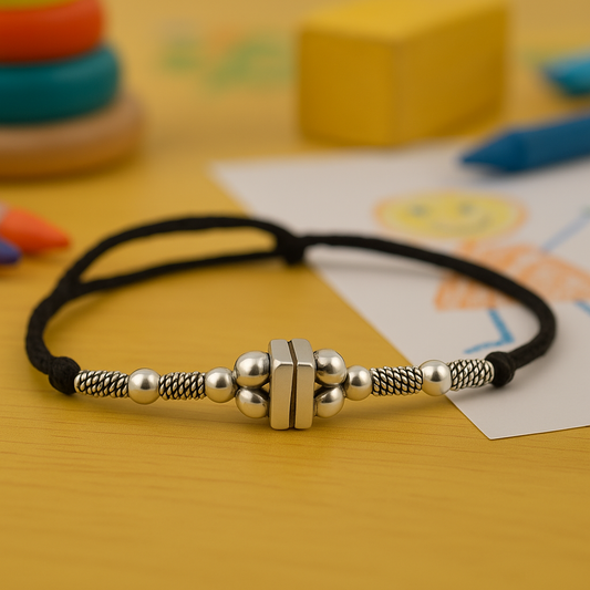Twist & Shine Silver Bead Anklet